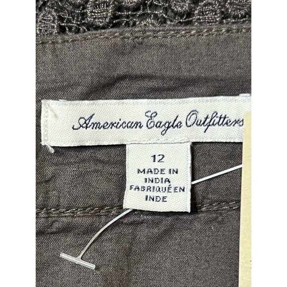 American Eagle crochet lace grey mini skirt size 12 NWT - Picture 10 of 12